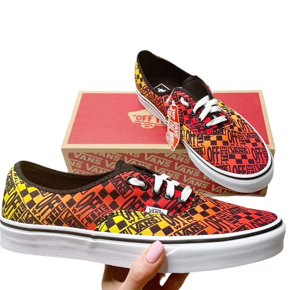 Vans Logo Flame Authentic Classic Skate Shoes - Picture 2 of 10